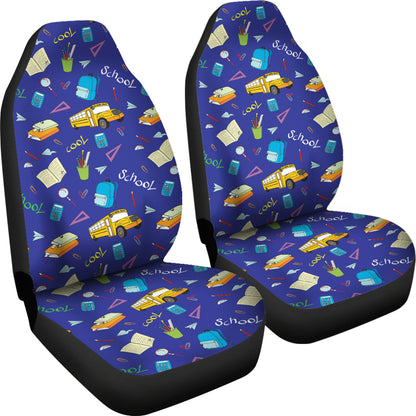 School Bus Print Design LKS307 Car Seat Covers