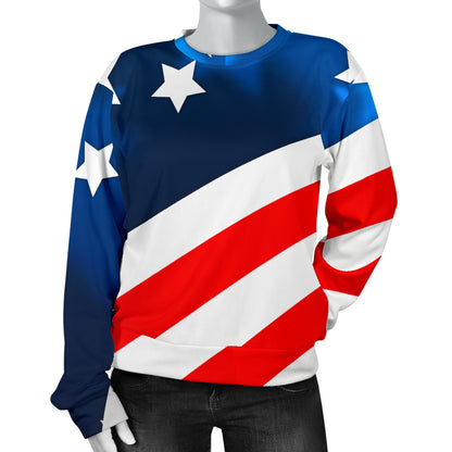 American flag Style Women Long Sleeve Sweatshirt