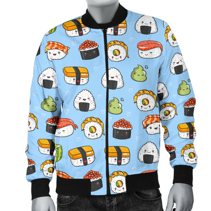 Sushi Cartoon Design Men Bomber Jacket
