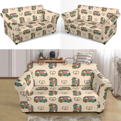 Hippie Van Peace Print Design LKS303 Loveseat Couch Slipcover