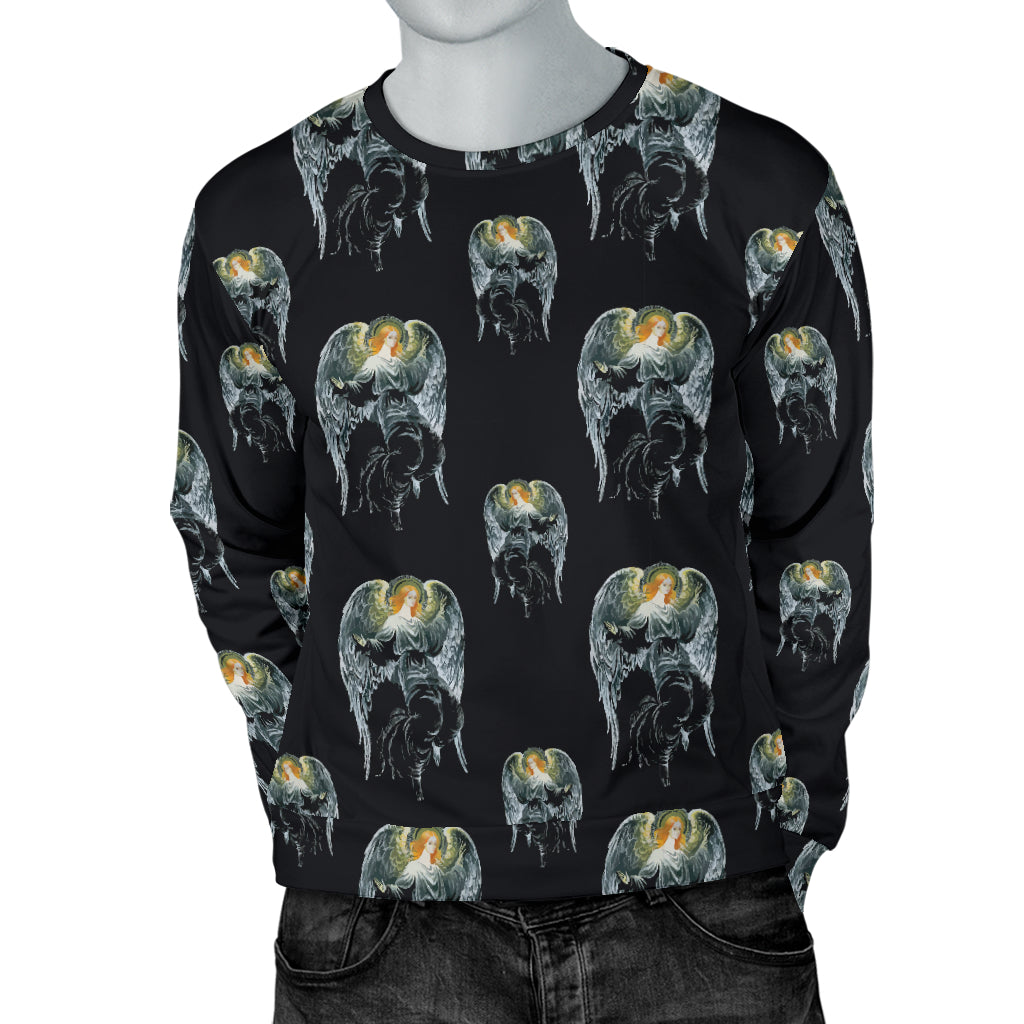Angel with Wings Cute Design Print Men Long Sleeve Sweatshirt