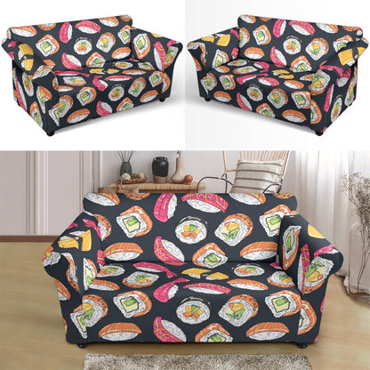 Sushi Print Design LKS306 Loveseat Couch Slipcover