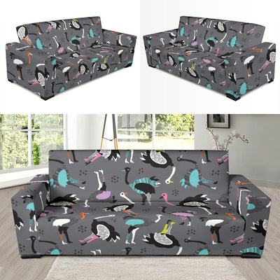 Ostrich Pattern Print Design 01 Sofa Slipcover