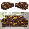 Kangaroos Aboriginal Pattern Print Design 08 Sofa Slipcover