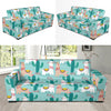 Llama Cactus Pattern Print Design 08 Sofa Slipcover