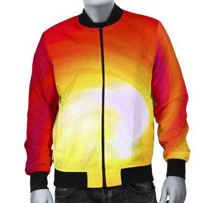 Vortex Twist Swirl Flame Themed Men Bomber Jacket