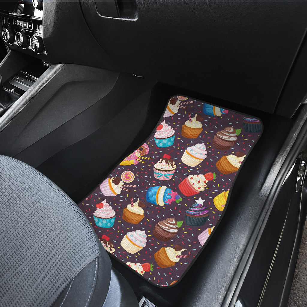 Cupcakes Party Print Pattern Car Floor Mats Front Back