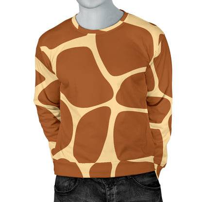Giraffe Texture Print Men Long Sleeve Sweatshirt