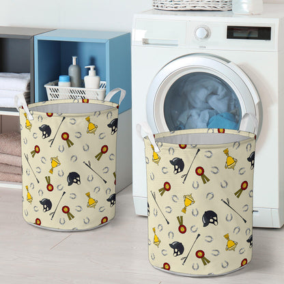Equestrian Horseshoe Equipment Laundry Basket