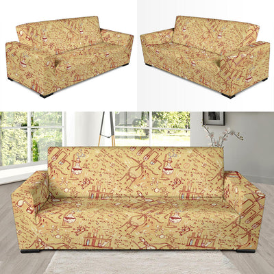 Chemical Pattern Print Design 01 Sofa Slipcover