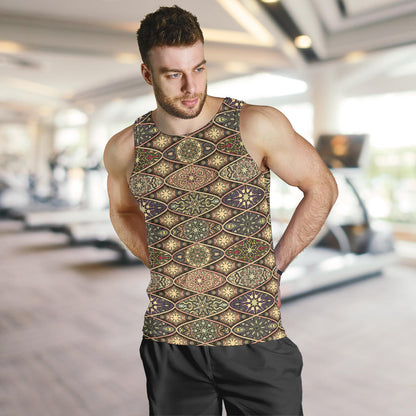 Mandala Motif Themed Design Print Men Tank Top