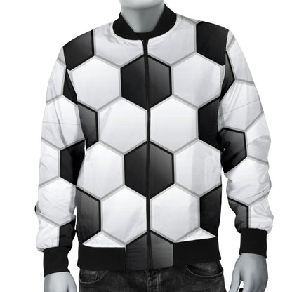 Soccer Ball Texture Print Pattern Men Bomber Jacket