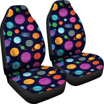 Planet Multicolor Print Design LKS302 Car Seat Covers