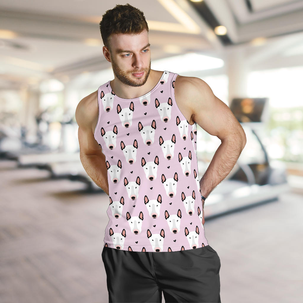 Bull Terrier Pink Print Pattern Men Tank Top