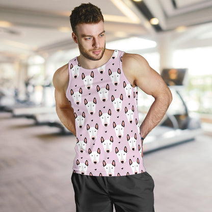 Bull Terrier Pink Print Pattern Men Tank Top