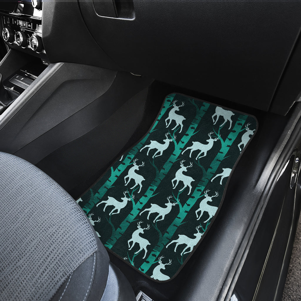Deer Jungle Print Pattern Car Floor Mats Front Back