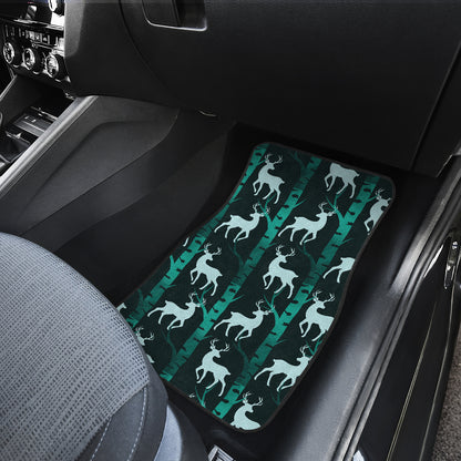 Deer Jungle Print Pattern Car Floor Mats Front Back