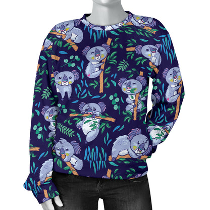 Koala Themed Design Print Women Long Sleeve Sweatshirt