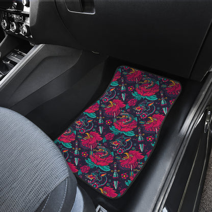 Old School Tattoo Print Car Floor Mats Front Back
