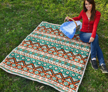 Navajo Style Print Pattern Quilt Bedspread