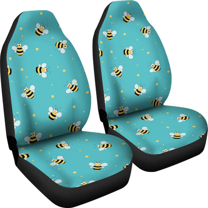 Bee With Dot Print Design LKS309 Car Seat Covers