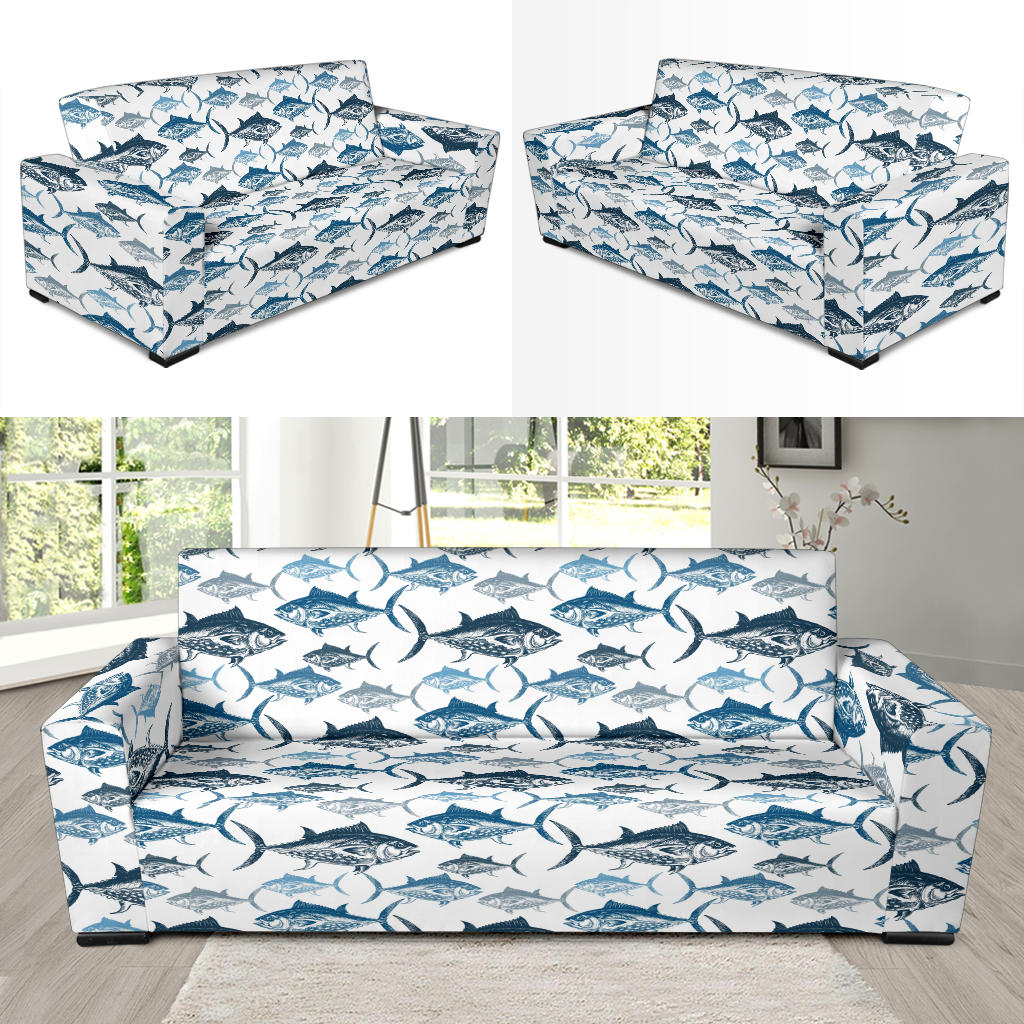Tuna Fish Print Design LKS303 Sofa Slipcover