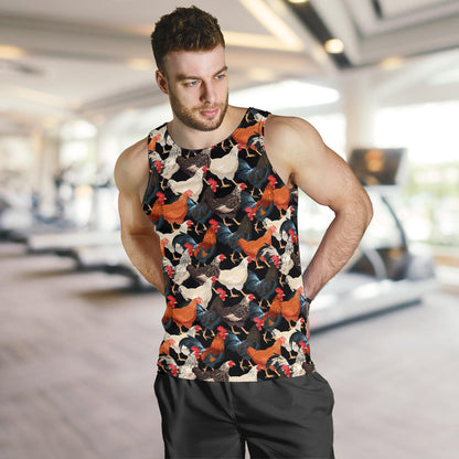 Chicken Print Pattern Men Tank Top