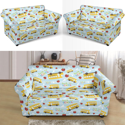 School Bus Back To School Print Design LKS303 Loveseat Couch Slipcover
