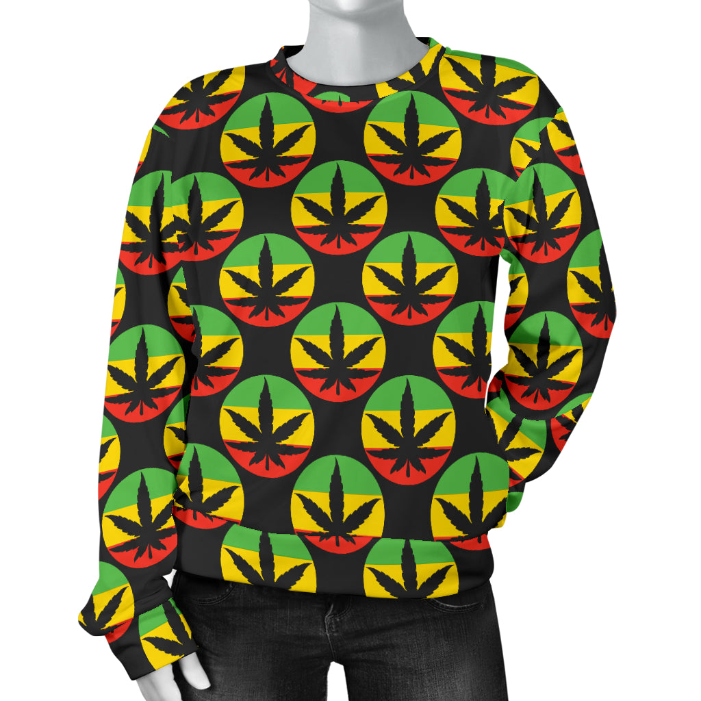 Rasta Reggae Color Design Women Long Sleeve Sweatshirt