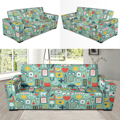 Medical Pattern Print Design 02 Sofa Slipcover