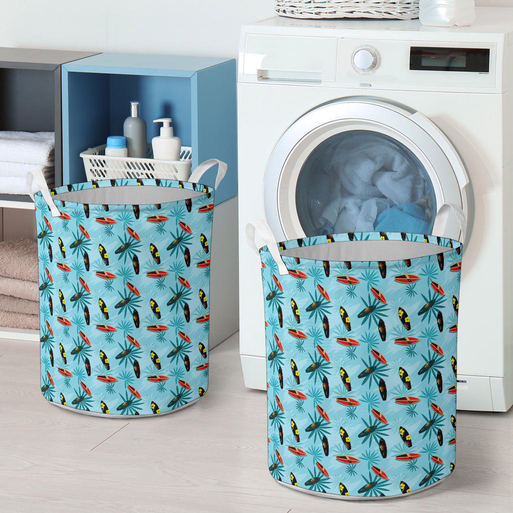 Surfboard Themed Pattern Laundry Basket