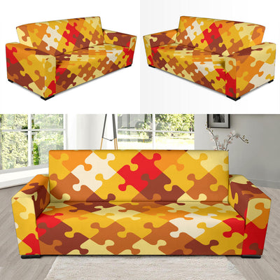 Puzzle Pattern Print Design A01 Sofa Slipcover