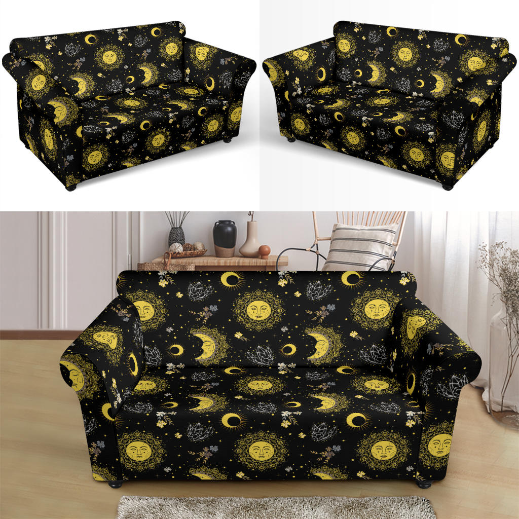 Sun Moon Print Design LKS301 Loveseat Couch Slipcover