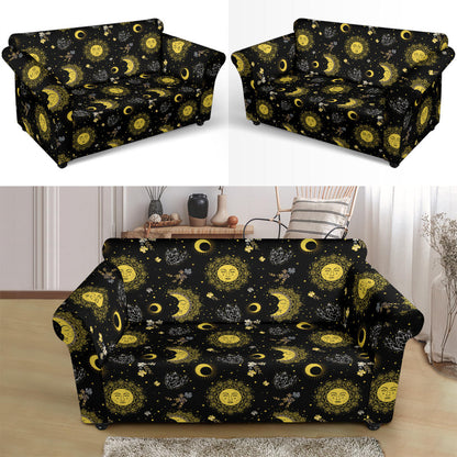 Sun Moon Print Design LKS301 Loveseat Couch Slipcover