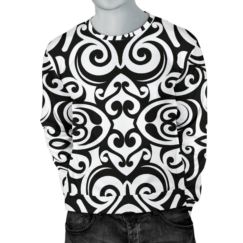Polynesian Tattoo Pattern Men Long Sleeve Sweatshirt