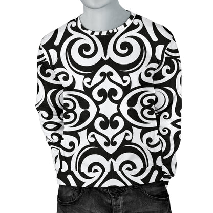 Polynesian Tattoo Pattern Men Long Sleeve Sweatshirt