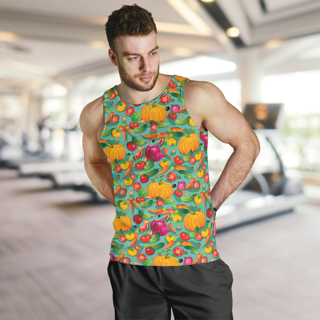 Vegan Colorful Themed Design Print Men Tank Top