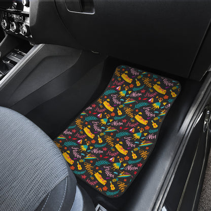 Aloha Hawaii Summer Design Themed Print Car Floor Mats Front Back