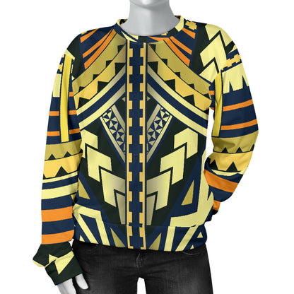 Polynesian Tattoo Print Women Long Sleeve Sweatshirt