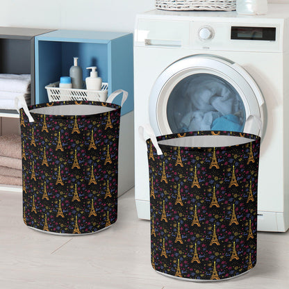 Eiffel Tower Love Paris Print Laundry Basket