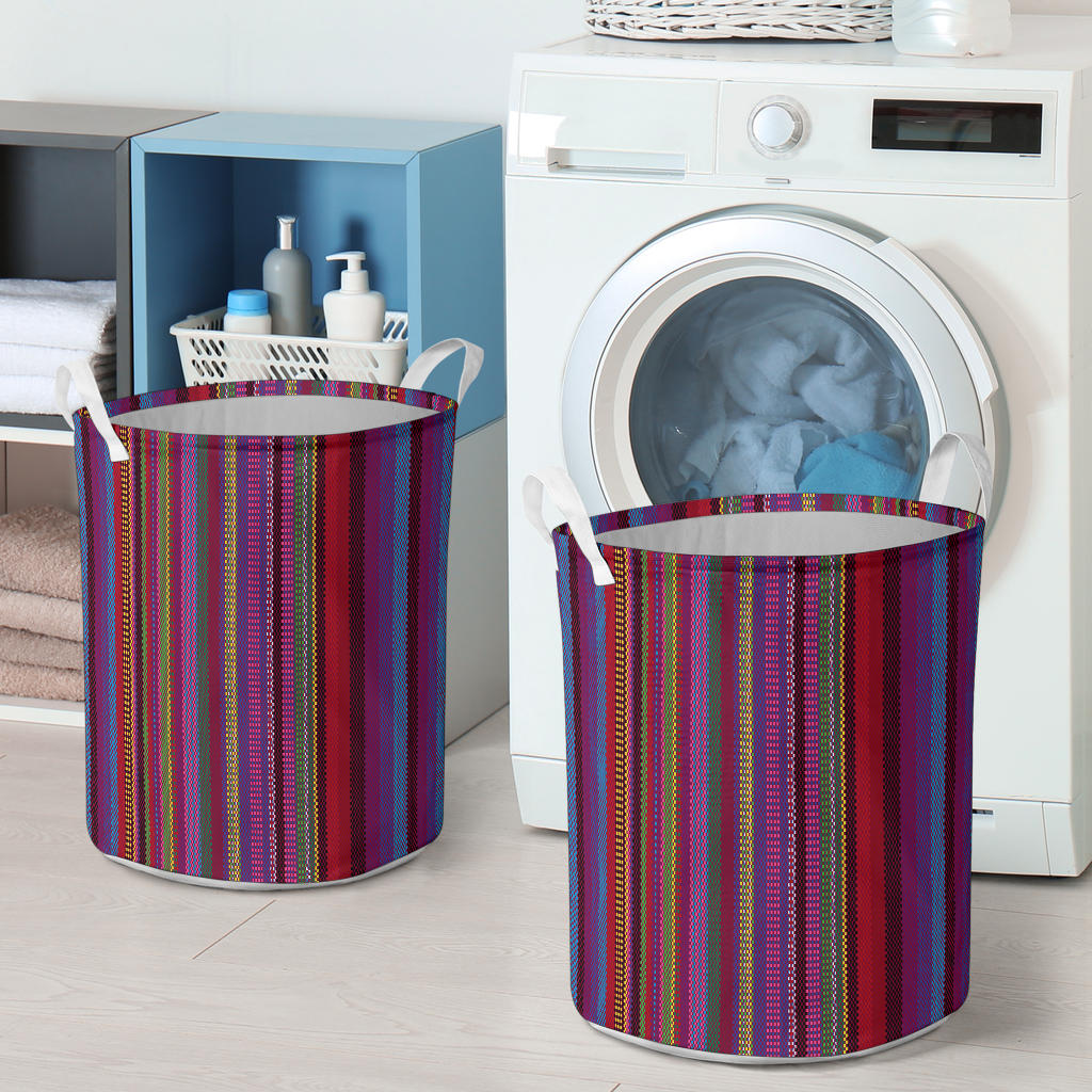 Serape Stripe Print Laundry Basket