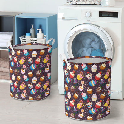 Cupcakes Party Print Pattern Laundry Basket