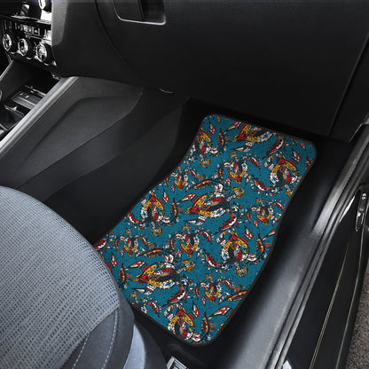 Sea Turtle Tribal Colorful Hand Drawn Car Floor Mats Front Back