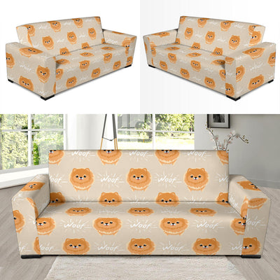 Pomeranians Pattern Print Design A04 Sofa Slipcover