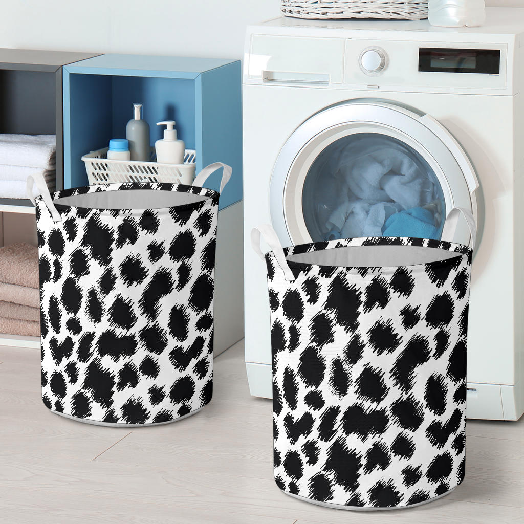 Cheetah Black Print Pattern Laundry Basket