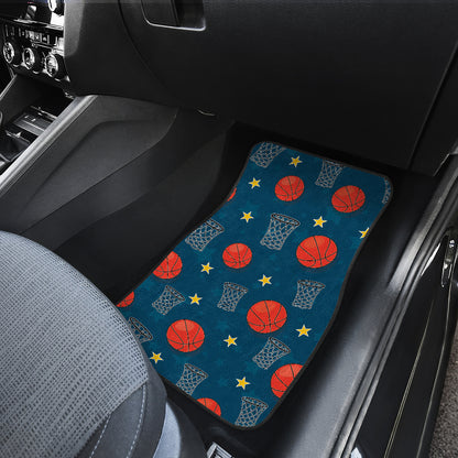 Basketball Classic Print Pattern Car Floor Mats Front Back