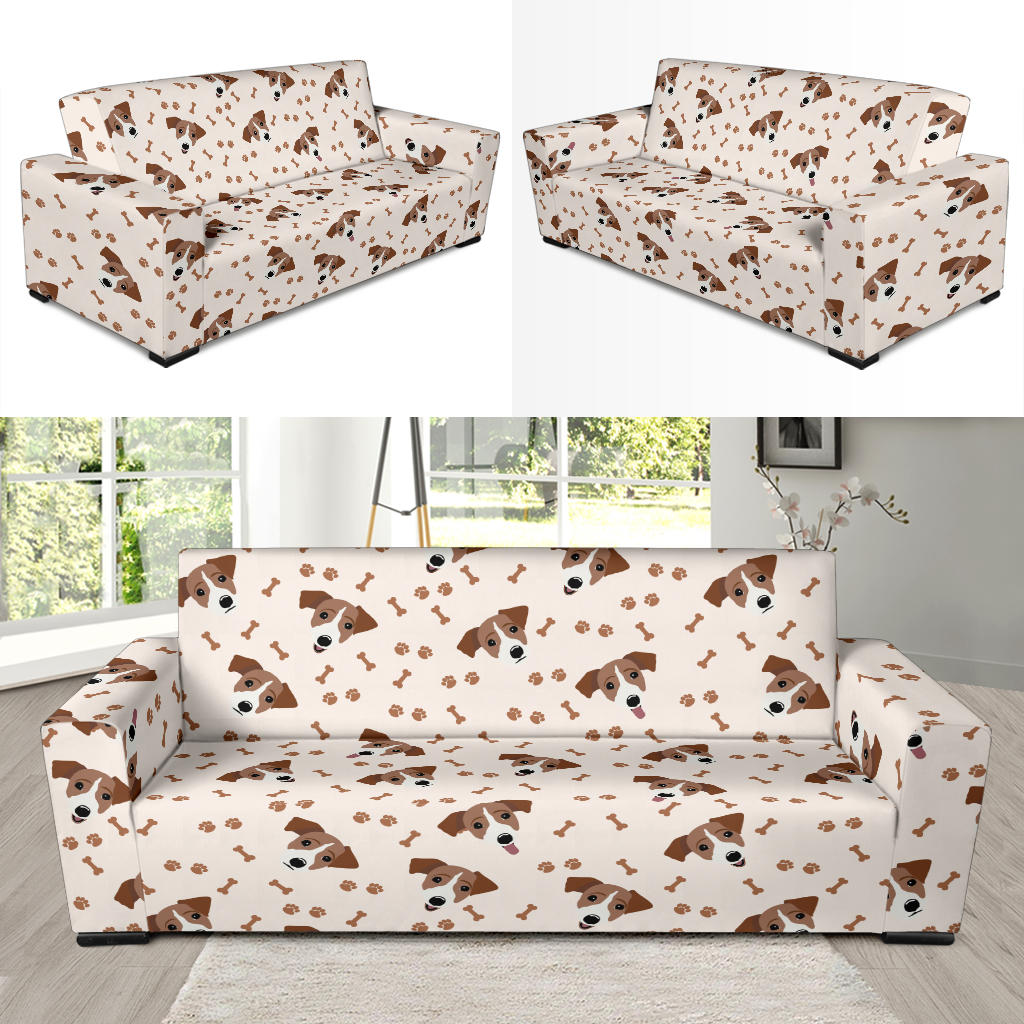 Russell Terriers Paw Print Design LKS303 Sofa Slipcover