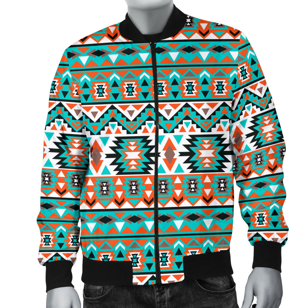 Indian Navajo Ethnic Themed Design Print Men Bomber Jacket