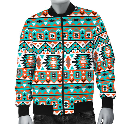 Indian Navajo Ethnic Themed Design Print Men Bomber Jacket