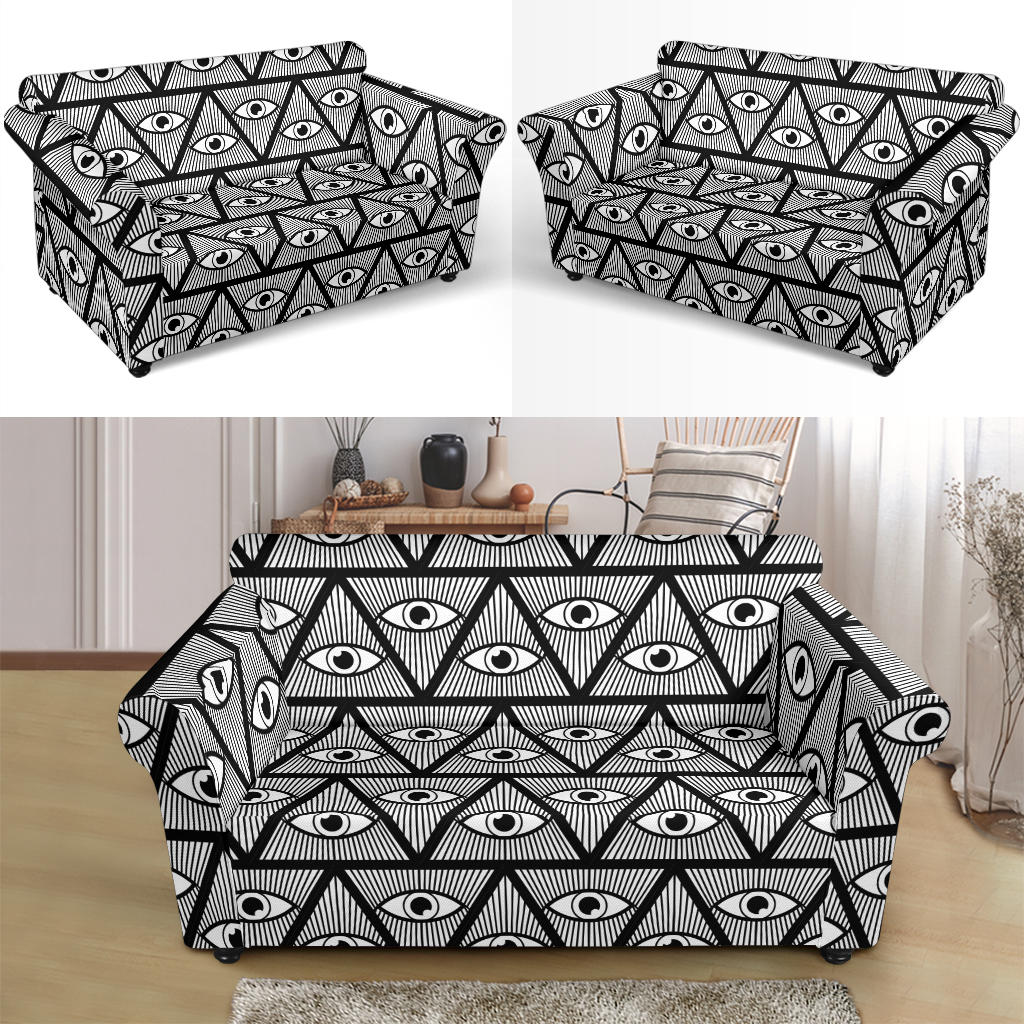 Third Eye Pattern Print Design LKS304 Loveseat Couch Slipcover